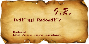 Iványi Radomér névjegykártya