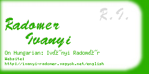radomer ivanyi business card